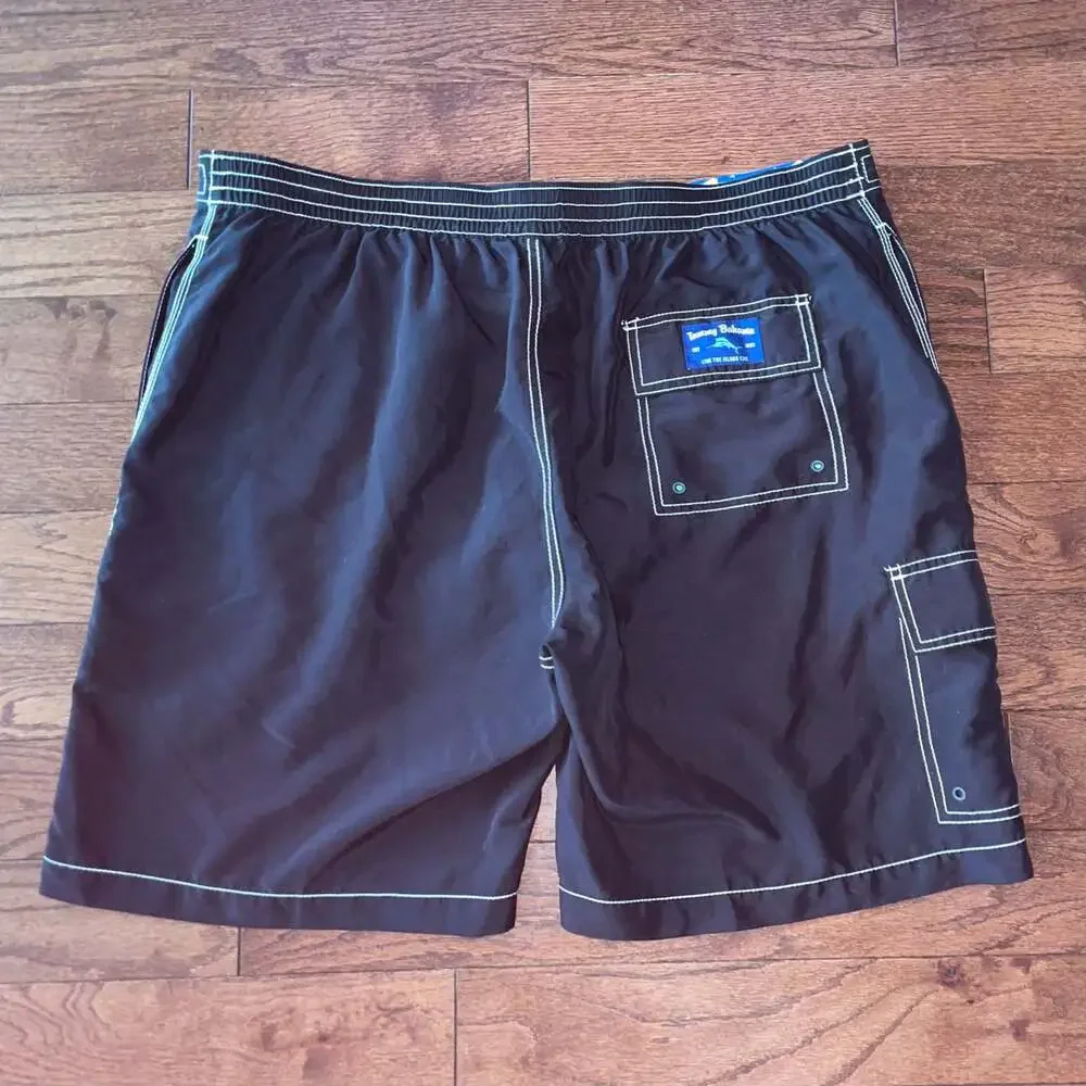 Tommy Bahama Black Swim Trunks Board Shorts XXL Surf Beach